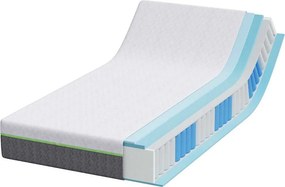 vidaXL Στρώμα Λευκό και Γκρι 100 x 200 cm Ζακάρ ύφασμα