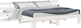 vidaXL Σκελετός Κρεβατιού Λευκό 200 x 200 cm Στερεά ξυλεία πεύκου