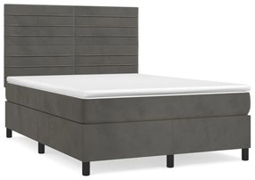 ΚΡΕΒΑΤΙ BOXSPRING ΜΕ ΣΤΡΩΜΑ ΣΚΟΥΡΟ ΓΚΡΙ 140X200 ΕΚ. ΒΕΛΟΥΔΙΝΟ 3143086