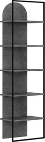 Βιβλιοθήκη Archy Megapap χρώμα γκρι ρετρό 53x31,7x180εκ.