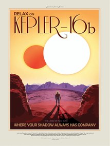 Αναπαραγωγή Relax on Kepler 16b (Retro Intergalactic Space Travel) NASA, (30 x 40 cm)