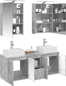 vidaXL Σετ Ντουλαπιών Μπάνιου 5 pcs Γκρι Σκυροδέματος