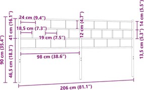 vidaXL Ανταλλακτικό κεφαλάρι Λευκό 200 εκ. Μεταλλικό