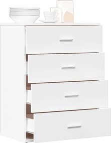vidaXL Βοηθητικό Ντουλάπι Λευκή 60 x 39 x 80 εκ. Επεξεργασμένο Ξύλο