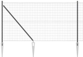 vidaXL Φράχτης με Στήλες. Γκρι 1 x 25 m Ατσάλι