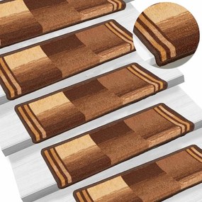 vidaXL Πατάκια Σκάλας Αυτοκόλλητα 10 τεμ. Καφέ 65x21x4 εκ.