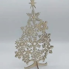 Σετ των 3 Intra απο ξύλο plywood 3mm-4mm πάχος – Χριστουγεννιάτικο δέντρο με νιφάδα χιονιού με αστέρι στο επάνω ξύλο DXF 15x20 cm INTRAVECTRY-MY547855