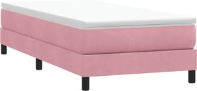 vidaXL Κρεβάτι Boxspring χωρίς Στρώμα Ροζ 80x220 εκ. Βελούδινο