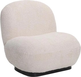 Πολυθρόνα Rosalie μπουκλέ ύφασμα σε μπεζ απόχρωση με μαύρη βάση 85x82x77εκ 85x82x77 εκ.