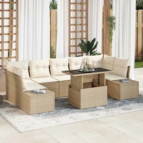 vidaXL Σετ Καναπέ Κήπου 8 pcs μπεζ και κρεμ 100 x 55 x 73 εκ