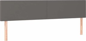 vidaXL Κρεβάτι Boxspring με Στρώμα Γκρι 120x190εκ. από Συνθετικό Δέρμα