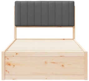 vidaXL Σκελετός Κρεβατιού με Επενδεδυμένο Κεφαλάρι Σκούρο Γκρι