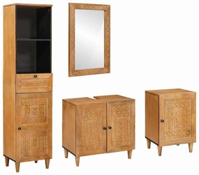 vidaXL Σετ Επίπλων Μπάνιου με συρτάρι 4 pcs Καφέ 38 x 33 x 160 εκ.