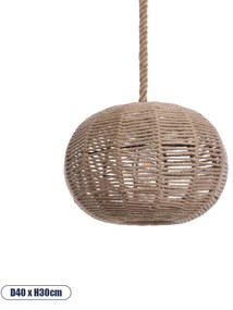 01331 GloboStar® GLOBOSTAR® MANDALA 01331 Vintage Κρεμαστό Φωτιστικό Οροφής με Ντουί 1 x E27 AC 220-240V IP20 - Μπεζ - Μ40 x Π40 x Υ33cm