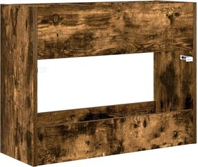 vidaXL Σχέδιο &amp; βάση αποθήκευσης Καπνιστό Δρύς 65 x 24 x 50 εκ
