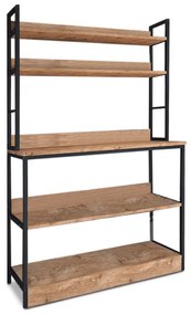 Έπιπλο κουζίνας Foyer Megapap χρώμα μαύρο - pine oak 101x36x160,7εκ.