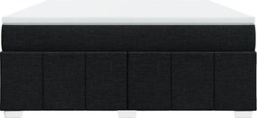 vidaXL Κρεβάτι Boxspring με Στρώμα Μαύρο 180x200 εκ. Υφασμάτινο