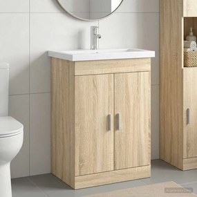 vidaXL Σετ Επίπλων Μπάνιου Sonoma Δρυς 61 x 40 x 84,5 εκ