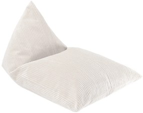 Πουφ Lounger Υφασμα Κοτλε Υπόλευκο