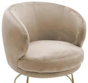 Πολυθρόνα Rony βελούδο μπεζ-χρυσό 78x75x82εκ 78x75x82 εκ.