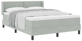 vidaXL Κρεβάτι Box Spring με Στρώμα Ανοιχτό Γκρί 140x200 εκ Βελούδο