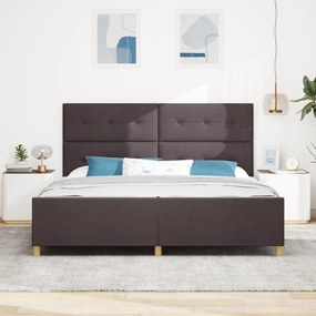 vidaXL Κρεβάτι Σκελετός Σκούρο Καφέ 200x200 εκ. Υφάσματος