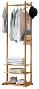 Κρεμάστρα ράγα οργάνωσης ρούχων bamboo Υ176x58x35εκ.