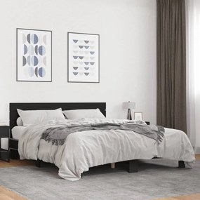 vidaXL Πλαίσιο Κρεβατιού Μαύρο 160 x 200 εκ. Επεξ. Ξύλο &amp; Μέταλλο