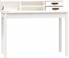 vidaXL Γραφείο Λευκό 110x50x93 εκ. από Μασίφ Ξύλο Πεύκου