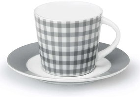Φλυτζάνι Τσαγιού Με Πιατάκι Fino 15.103.16 250ml White-Grey Cryspo Trio Porcelain