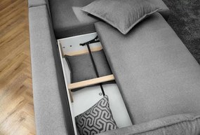 Corner Sofa-Bed Puffy - Grey Grey