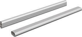 vidaXL Ράβδος Ντουλάπας 2 τμχ. Ασημί 464 x 15 x 29 mm