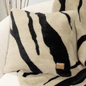 Διακοσμητική Μαξιλαροθήκη Γούνινη (45x45) Nima Sebra Beige