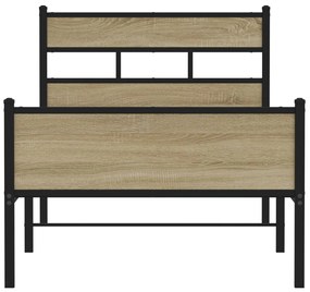 vidaXL Πλαίσιο Κρεβ. Χωρ. Στρώμα Sonoma Δρυς 90 x 190 εκ. Επεξ. Ξύλο