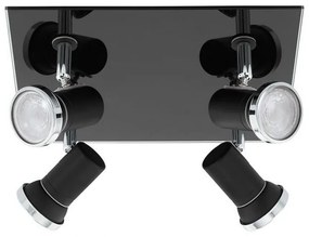 Φωτιστικό Οροφής-Σποτ Led Tamara 1 33678 3000K Black Eglo Metal, Glass