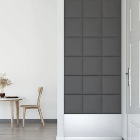 vidaXL Πάνελ Τοίχου 12 τεμ. Γκρι 30 x 30 εκ. 1,08 μ² Συνθετικό Δέρμα