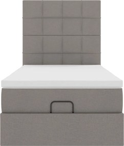 vidaXL Οθωμανικό κρεβάτι με στρώμα Taupe 100x200cm ύφασμα