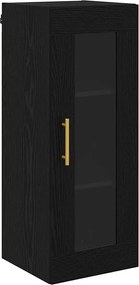 vidaXL Highboard 2 pcs Μαύρη Οξυά Γυαλί