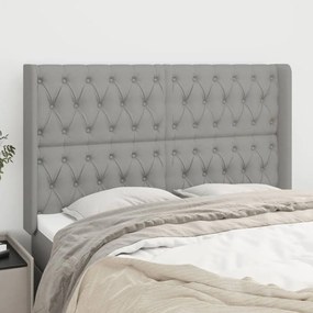 Κεφαλάρι με Πτερύγια Ανοιχτό Γκρι 163x16x118/128 εκ. Υφασμάτινο 3119922