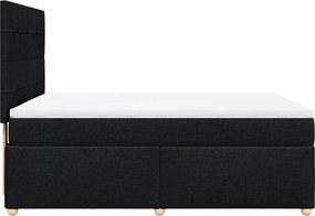 vidaXL Κρεβάτι Boxspring με Στρώμα Μαύρο 140x200 εκ. Υφασμάτινο