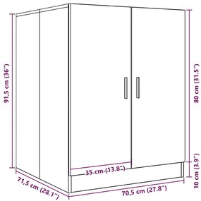 Ντουλάπι Πλυντηρίου Μαύρο 71 x 71,5 x 91,5 εκ.