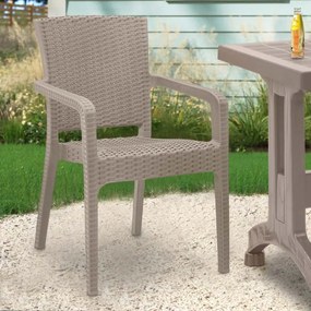 Πολυθρόνα πολυπροπυλενίου Clio recycled χρώμα cappuccino 57x55x86εκ.