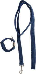Λουράκι σκύλου με κολλάρο μπλε medium 31-41x2εκ.