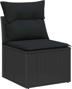 vidaXL Σετ Καναπέ Κήπου 8 pcs Μαύρο συνθετικό ρατάν
