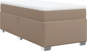 vidaXL Κρεβάτι Boxspring με Στρώμα Καπουτσίνο 100x200εκ.από Συνθ.Δέρμα