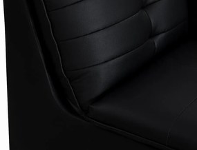 Πολυμορφική πολυθρόνα Riverton L103, Μαύρο, 84x94x94cm, Οικολογικό δέρμα, Πόδια: Πλαστική ύλη