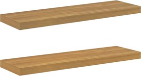 vidaXL Ράφι Τοίχου 2 τμχ. Καφέ 90 x 23,5 x 3,8 cm Επεξεργασμένο Ξύλο