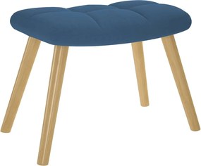 vidaXL Πολυθρόνα Relax Μπλε Υφασμάτινη με Υποπόδιο