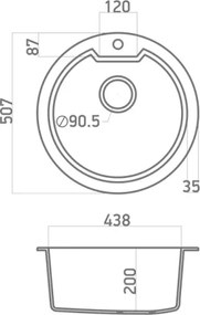 Sanitec Ultra Granite 810 (60x50) - Γρανιτένιος νεροχύτης - Bianco Stone