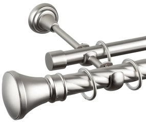 Κουρτινόβεργα διπλή twist Kolosos 25/19 – χρώμιο ματ - 200 cm